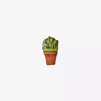 LA PALME ARTISAN CERAMICA Брошь-значок из керамики Суккулент