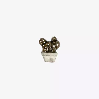 LA PALME ARTISAN CERAMICA Брошь-значок из керамики Кактус Опунция Грасс Б