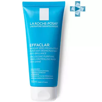 LA ROCHE-POSAY Effaclar Очищающая маска для лица для проблемной кожи, склонной к прыщам, акне и постакне, матирующая с глиной и пантенолом