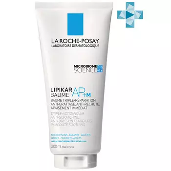 LA ROCHE-POSAY Lipikar AP+M Липидовосполняющий увлажняющий бальзам для лица и тела тройного действия для детей и взрослых, с ниацинамидом, маслом карите (ши)