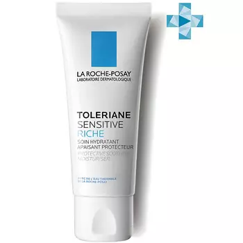 LA ROCHE-POSAY Toleriane Sensitive Riche Увлажняющий питательный крем для лица для сухой чувствительной кожи с пребиотической формулой, маслом карите (ши), скваланом, ниацинамидом и глицерин