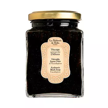LA SULTANE DE SABA Черное мыло для лица и тела с эвкалиптом Voyage Delices Black Soap