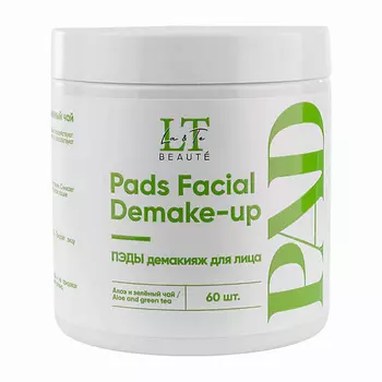 LA & TE BEAUT Пэды для лица демакияж Алое и Зеленый чай