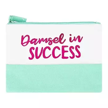 LADY PINK Косметичка ECO холщовая плоская с принтом из канваса