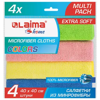 LAIMA Салфетка из плотной микрофибры MULTI PACK PRO COLOUR 40