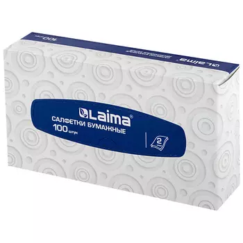 LAIMA Салфетки косметические в картонном боксе, 2-слойные 100