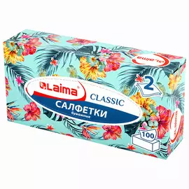 LAIMA Салфетки косметические в картонном боксе 2-слойные 100.0
