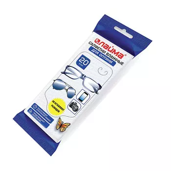 LAIMA Салфетки влажные для очков и оптики 20