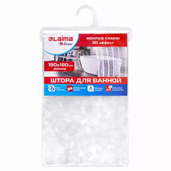 LAIMA Штора для ванной комнаты WET STONES, HOME