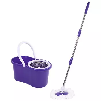 LAIMA Швабра с отжимом и ведром 7л/5л, две насадки в комплекте