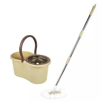 LAIMA Швабра с отжимом и ведром 7л/5л, две насадки в комплекте