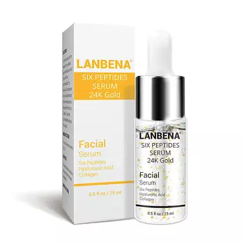 LANBENA Сыворотка антивозрастная для лица с 6-ю пептидами и 24 каратным золотом 15.0