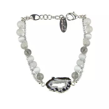 LANZEROTTI Браслет агат, друза, кошачий глаз, кристаллы