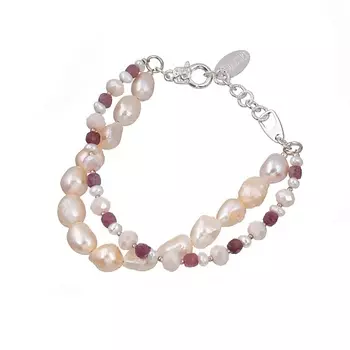 LANZEROTTI Браслет Alba, двойной, жемчуг, содалит и кристаллы