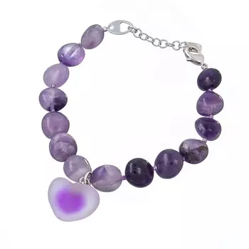 LANZEROTTI Браслет Ispirazione, аметист, подвеска-сердце