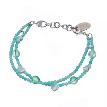 LANZEROTTI Браслет Ispirazione, двойной, амазонит, перламутр, хрусталь