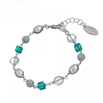 LANZEROTTI Браслет Ispirazione, жад, жемчуг, кристаллы, флюорит