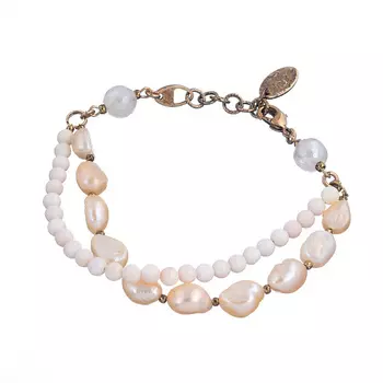 LANZEROTTI Браслет Lanzerotti, Pesca, двойной, кварц, раковина, жемчуг