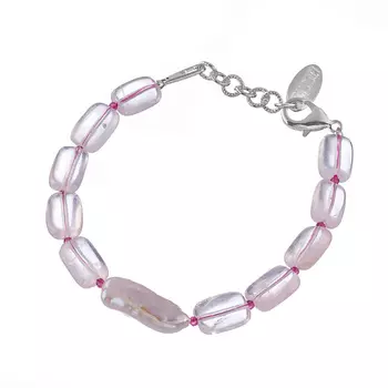 LANZEROTTI Браслет, Monroe, с розовым кварцем и жемчугом