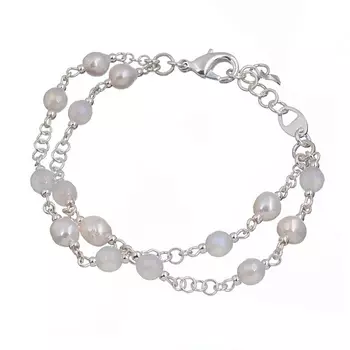 LANZEROTTI Браслет Splendore, двойной, с жемчугом и жадом