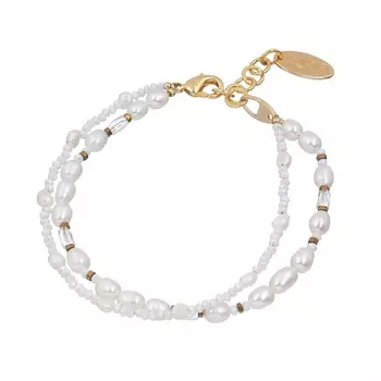 LANZEROTTI Браслет, Splendore, двойной, с жемчугом и гематитом