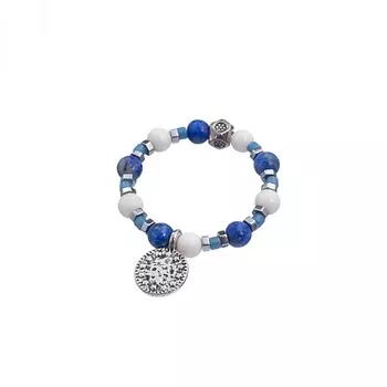 LANZEROTTI Кольцо Alba, стрейч, с кораллом и лазуритом 1.0