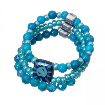 LANZEROTTI Кольцо, Коллекция Atlantide, стрейч, тройное, апатит,бирюза, кристалл 1.0