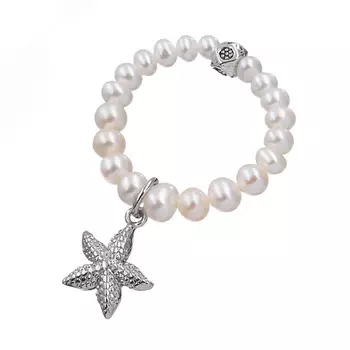 LANZEROTTI Кольцо, Monroe, стрейч, с жемчугом и подвеской-звездой 18.0