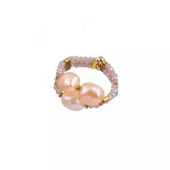 LANZEROTTI Кольцо, Pesca, стрейч, жемчуг, кристлаллы, гематит 1.0