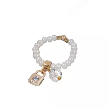 LANZEROTTI Кольцо, Splendore, стрейч, хрусталь, жемчуг, кристалл 0.18