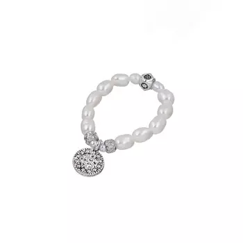 LANZEROTTI Кольцо, Splendore, стрейч, с жемчугом и монетой 0.18