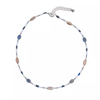 LANZEROTTI Колье Alba, кианит, перламутр, лазурит, кристаллы