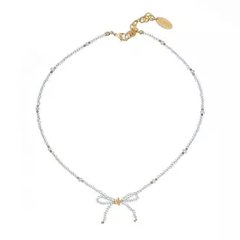 LANZEROTTI Колье Lanzerotti, Splendore, с бантом, жемчугом и кристаллами