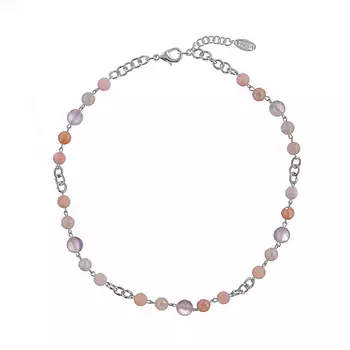 LANZEROTTI Колье, Monroe, авантюрин, жад, розовый кварц