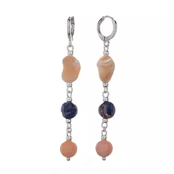 LANZEROTTI Серьги Alba, перламутр, содалит и агат