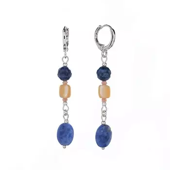 LANZEROTTI Серьги Alba, содалит, перламутр и дюмортьерит