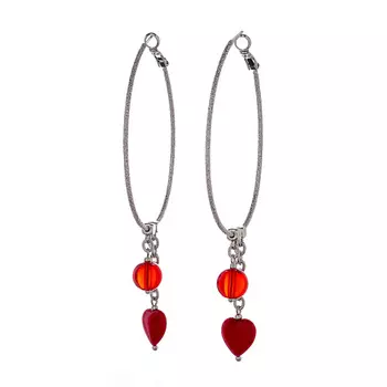 LANZEROTTI Серьги Crespino с кораллом и стеклянной бусиной