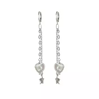 LANZEROTTI Серьги Gelido, с жемчугом в форме сердца и звездой