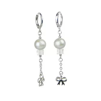 LANZEROTTI Серьги Gelido, жемчуг, горный хрусталь, бант