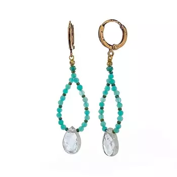 LANZEROTTI Серьги Ispirazione, амазонит, пренит
