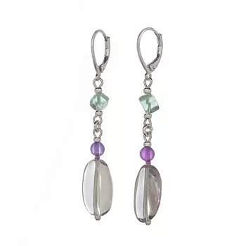 LANZEROTTI Серьги Ispirazione, аметист, флюорит