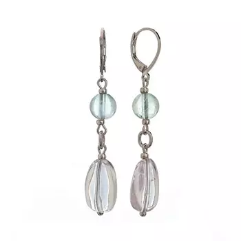 LANZEROTTI Серьги Ispirazione, аметист, флюорит