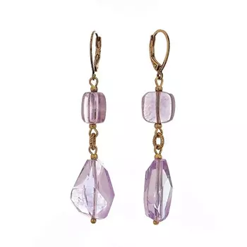 LANZEROTTI Серьги Ispirazione, аметист, флюорит