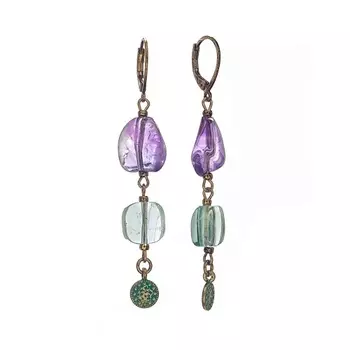 LANZEROTTI Серьги Ispirazione, флюорит, аметист