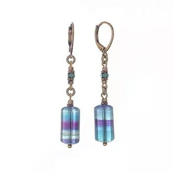 LANZEROTTI Серьги Ispirazione, флюорит, гематит