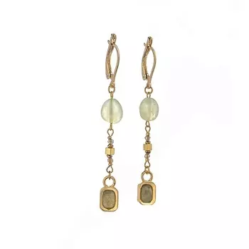 LANZEROTTI Серьги Ispirazione, пренит, хризолит, кристалл