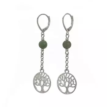 LANZEROTTI Серьги Ispirazione, жад, подвеска-дерево