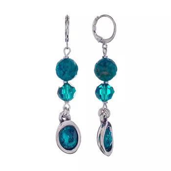 LANZEROTTI Серьги, Коллекция Atlantide, с агатом, муранским стеклом и кристаллом