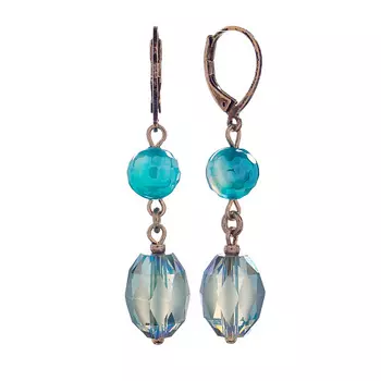 LANZEROTTI Серьги, Коллекция Atlantide, с агатом и кристаллом