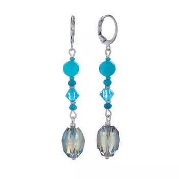 LANZEROTTI Серьги, Коллекция Atlantide, с амазонитом, магнезитом и кристаллами